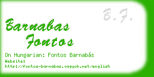 barnabas fontos business card