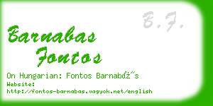 barnabas fontos business card